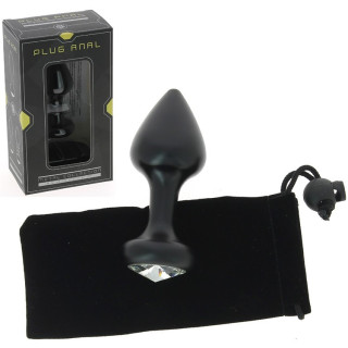 Plug anal en aluminium noir - Rosebud