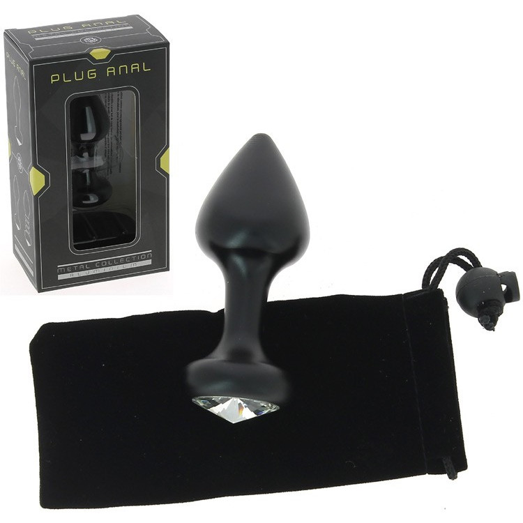Plug anal en aluminium noir - Rosebud