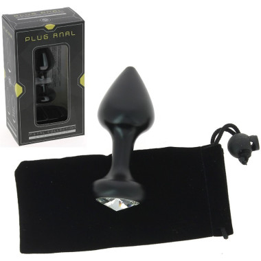 Plug anal en aluminium noir - Rosebud