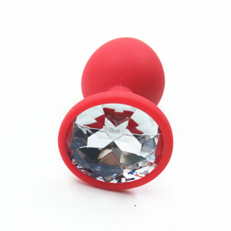Rosebud en silicone rouge avec strass cristal