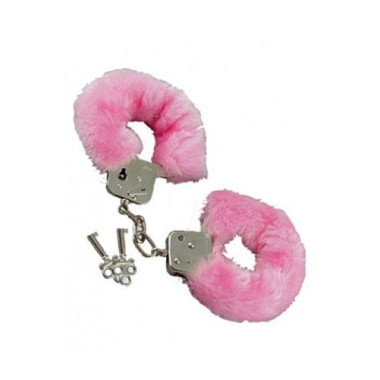 Menottes en fourrure rose