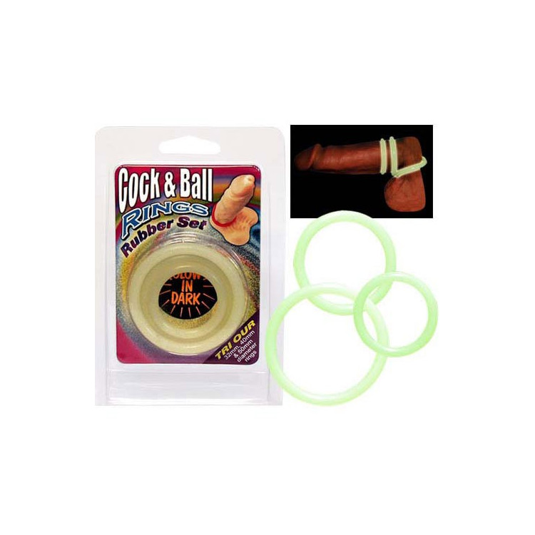 lot de 3 Cockring phosphorescent