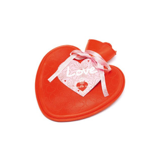 Bouillotte rouge en forme de coeur