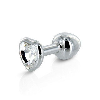 Plug anal Flamma argenté heart Swarovski cristal