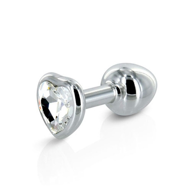 Plug anal Flamma argenté heart Swarovski cristal