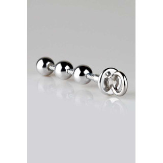 Chapelet anal 30mm, 3 boules en aluminium argenté - Plug Anal