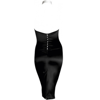 Robe bustier en satin noir - Salon Bourbon