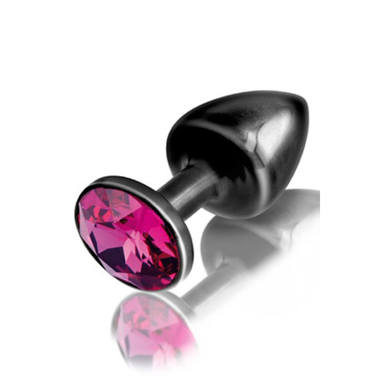 Plug anal Flamma noir Swarovski rose