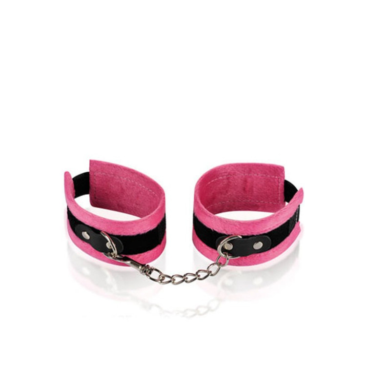 Menottes de poignets en fourrure rose