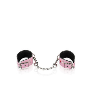 Menottes de poignets en cuir rose