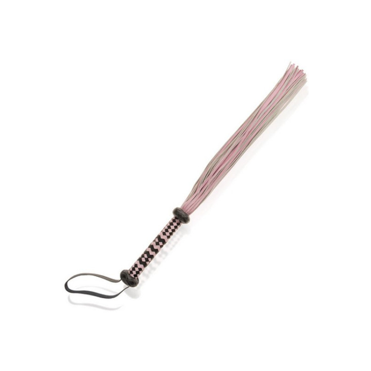 Fouet en cuir rose 40 lanières